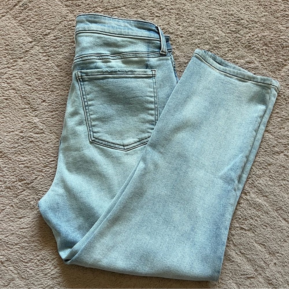 Kut from the Kloth Catherine Crop Straight Leg High Rise Jeans Preppy Sz 14